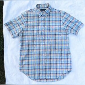 POLO Ralph Lauren Preppy Pink Pony Embroidery Light Cotton button up shirt M MED